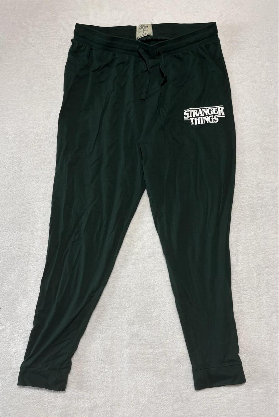 Stranger Things Pajama Pants Mens Medium Green Lounge Sleepwear
